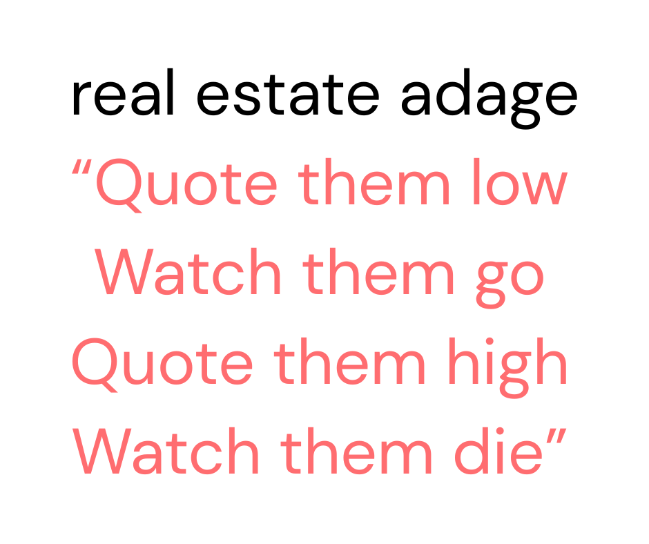 real estate adage underquoting